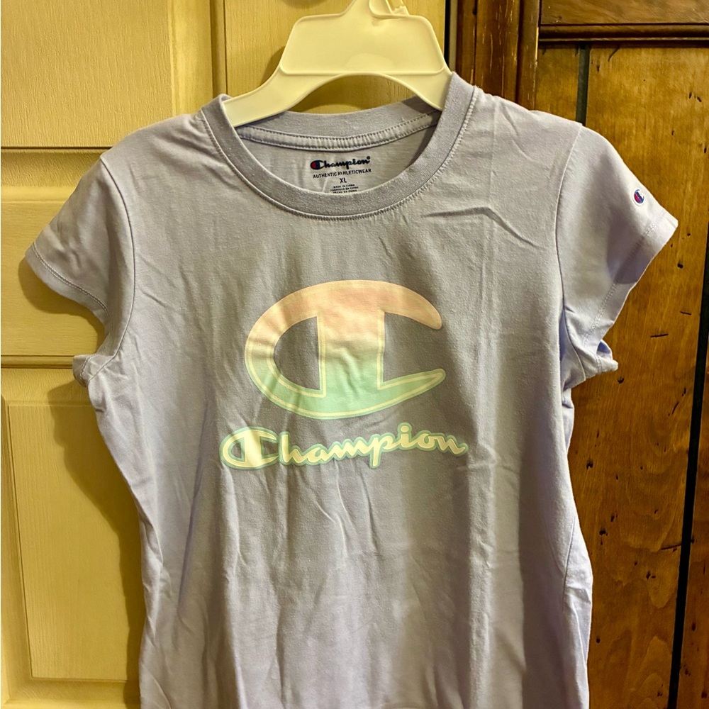 Champion Kids Short Sleeve Tee - Light Purple with Pastel Logo